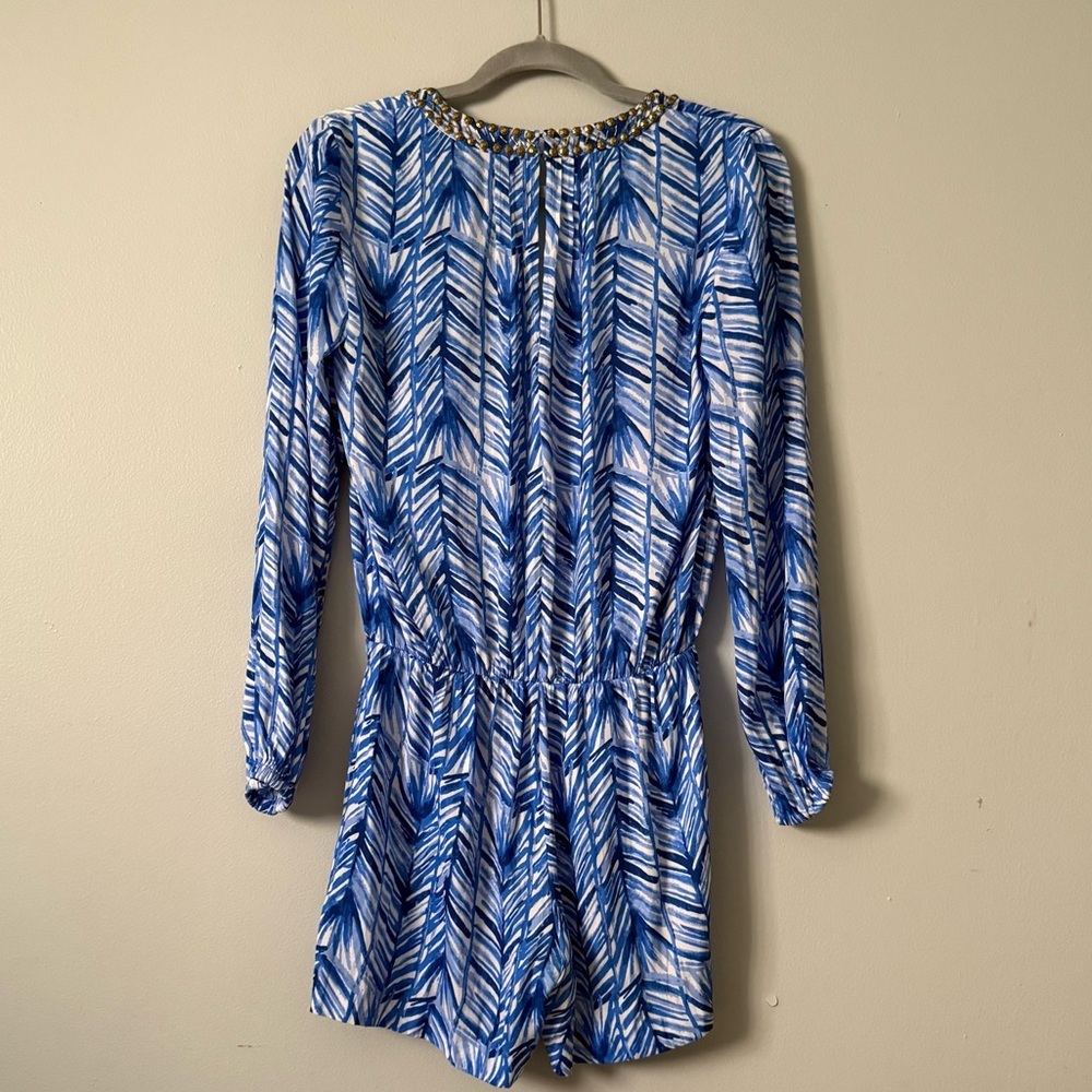 Lilly Pulitzer Colby Romper Embellished Lapis Blue Costa Verde - Picture 4 of 8